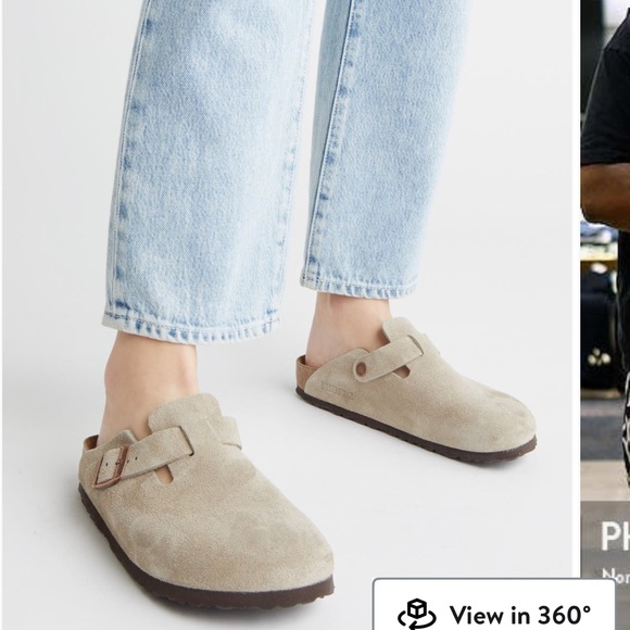 Birkenstock Taupe Suede Clogs - Picture 1 of 9